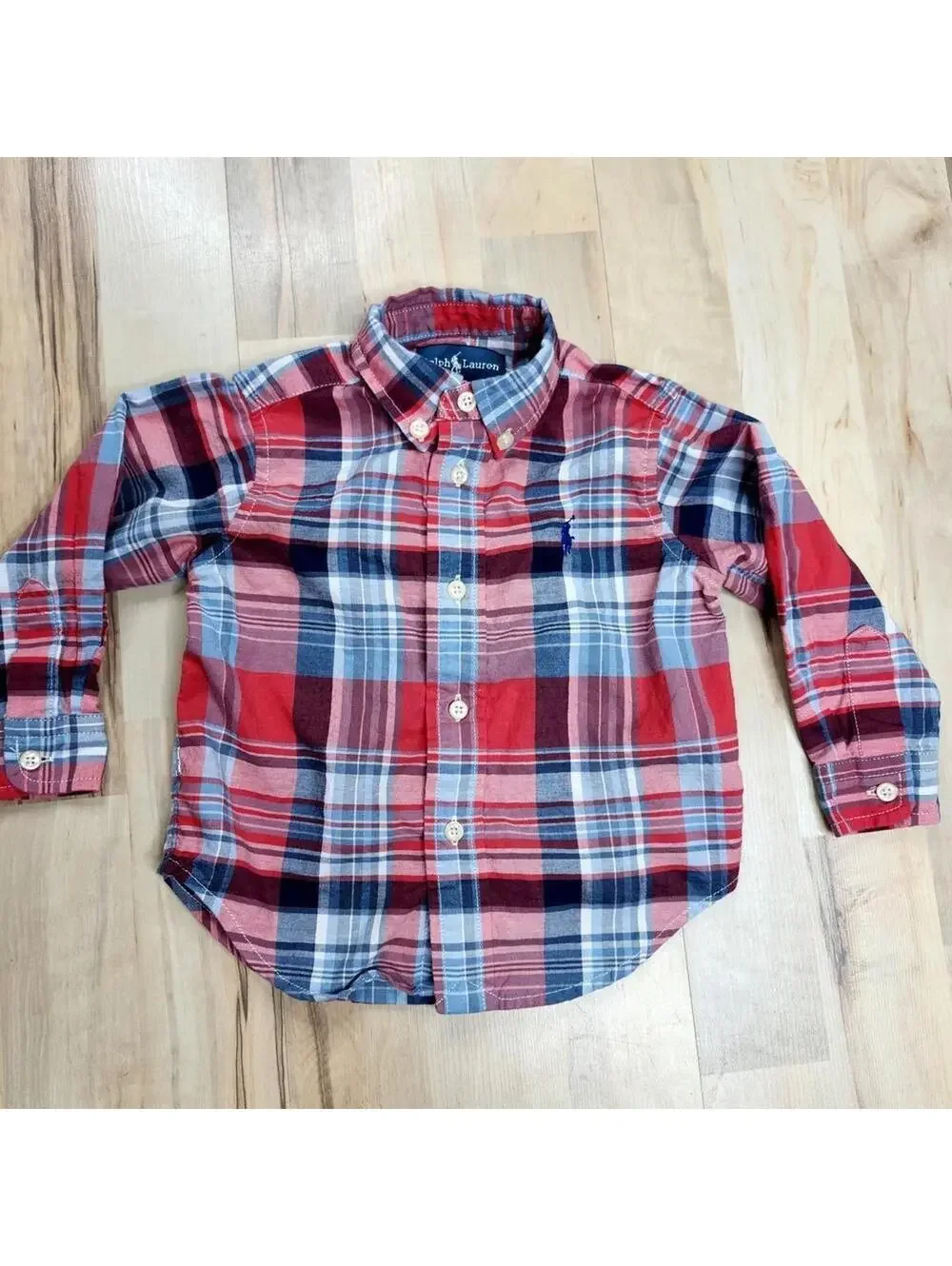 Ralph Lauren Boys' Red & Blue Plaid Button-Down Shirt